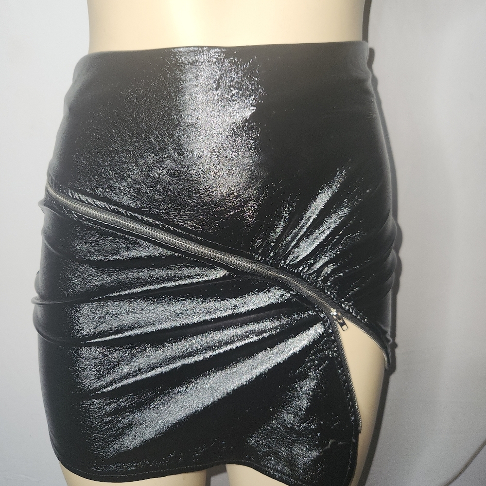 Shein faux leather mini skirt